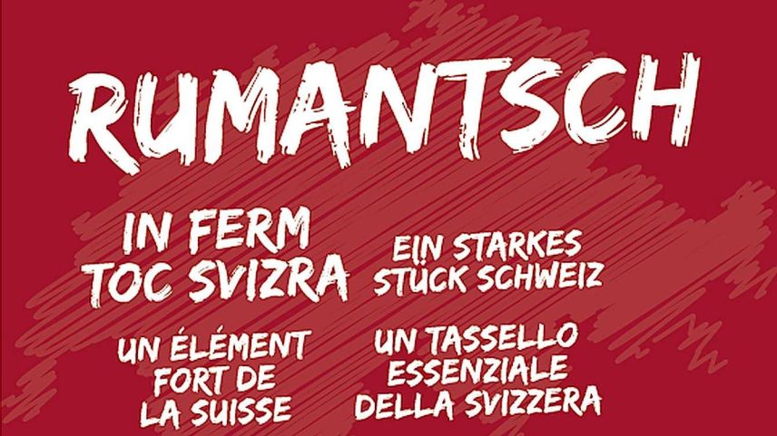 «Rumantsch – ün ferm toc Svizra» es il motto da la prüm’eivna rumantscha (fotografia: EDA).