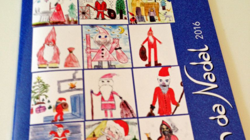 Ils disegns dals victuors da la concurrenza da disegnar da l’on passà orneschan il frontispizi dal Dun da Nadal (fotografia: Annatina Filli).