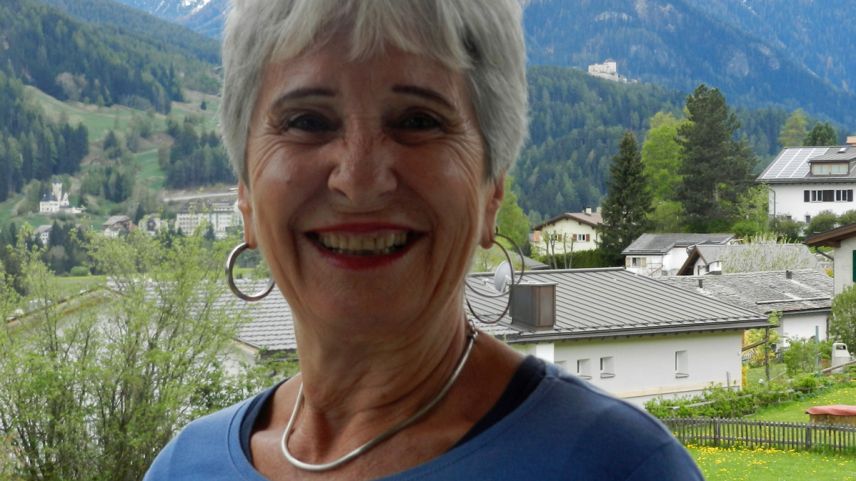 Margarita Gaudenz in visita in sia patria (fotografia: Annatina Filli).