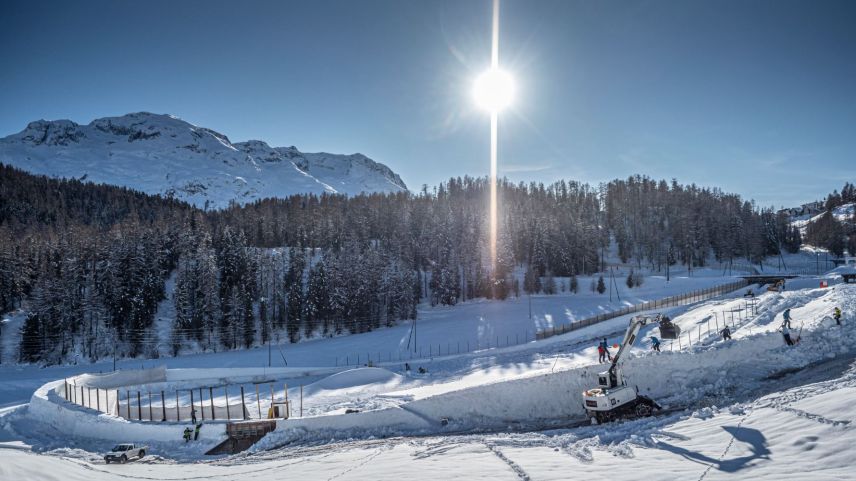 Schnee und kalte Temperaturen: Das wüschen sich die Bobbahnbauer auch für die nächsten Tage. So wie auf dem Bild vor einem Jahr. 	Foto: Stephan Kiener