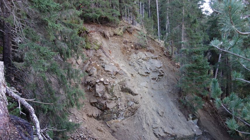 Blockschlag auf der Berninastrasse. Foto: Kantonspolizei Graubünden