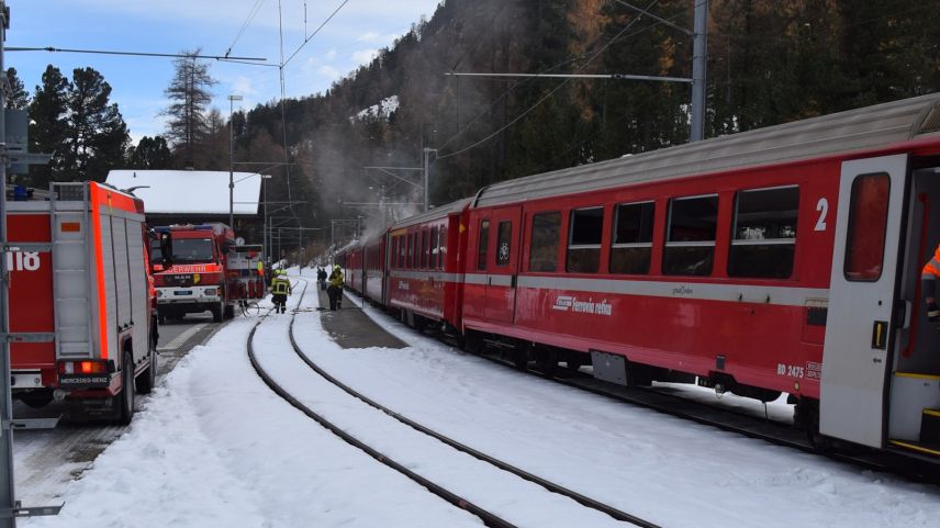 Die Brandursache im RhB-Wagen wird noch geklärt. Foto: Kantonspolizei Graubünden