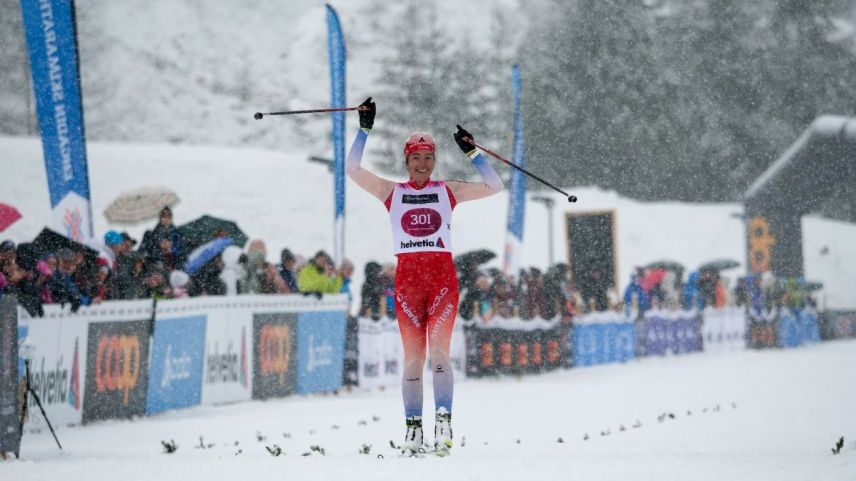 Werro gewinnt den Engadiner Skimarathon zum zweiten mal in Folge. Foto: Jon Duschletta