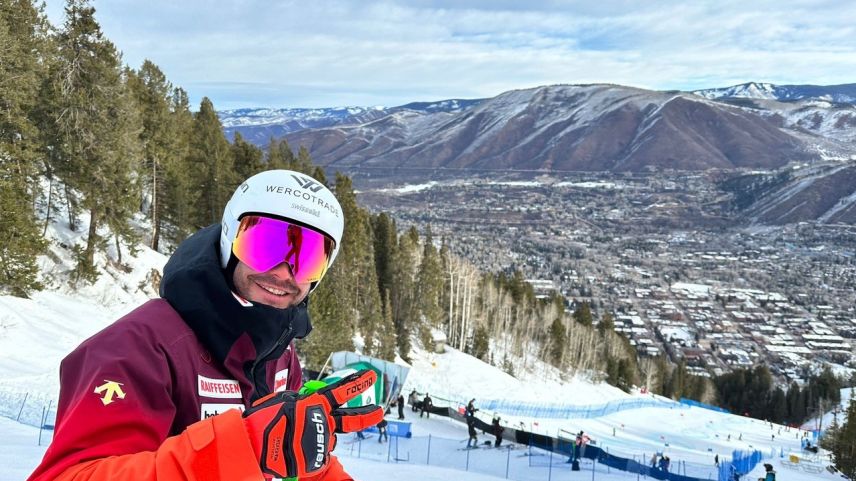 Thomas Tumler vor dem zweiten Lauf in Aspen, wo er schlussendlich den vierten Platz belegte. Foto: z. Vfg