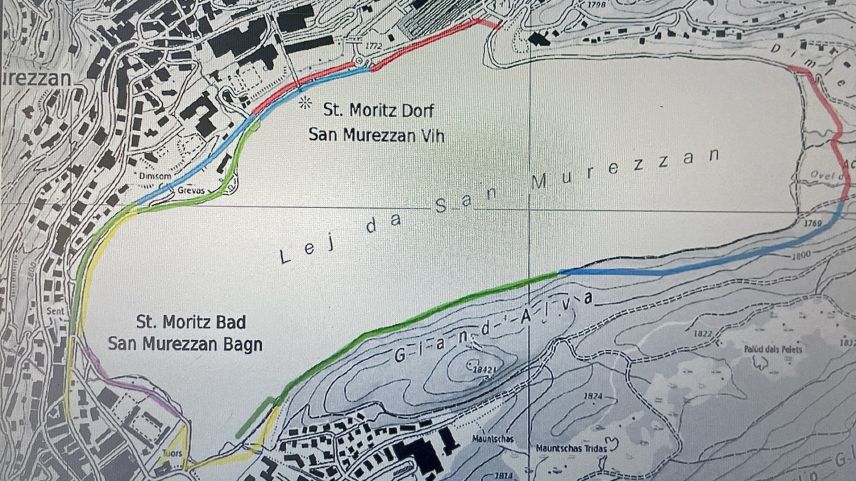 Die Karte zeigt die verschiedenen Etappen des Projekts. Foto: Gemeinde St. Moritz