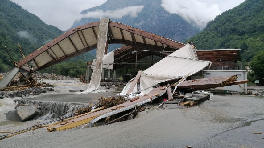 Bilder der Zerstörung in der Valle di Maggia. Foto: z.Vfg.