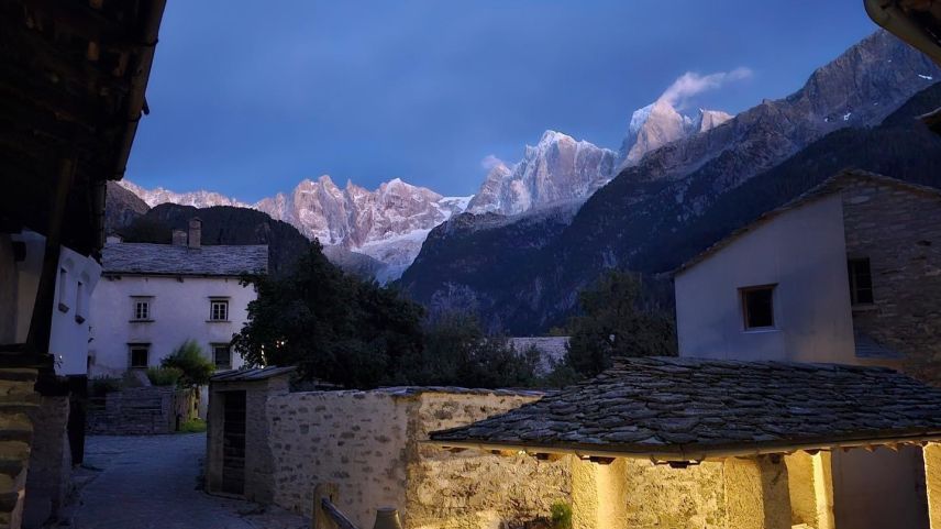 Abendstimmung in Soglio. Foto: Erna Giovanoli