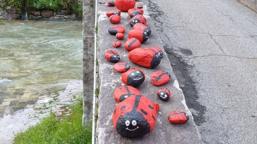 Viele Marienkäfer zieren aktuell die Brücke in Stampa. Foto: z. Vfg