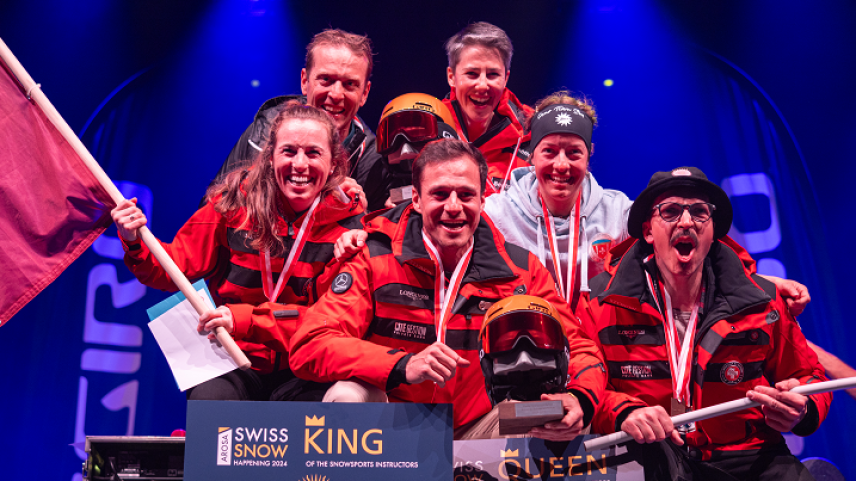 Elias Luminati (Mitte) konnte sich am Swiss Snow Happening zum König krönen. Foto: Swiss Snow Happening