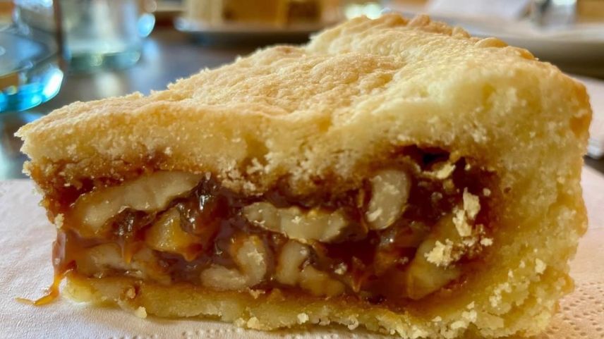 Engadiner Nusstorte gemäs dem Originalrezept von 1881. Foto: Fadrina Hofmann