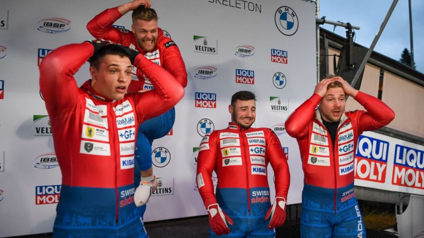 Gemeinsam auf gutem Weg, hier in Winterberg (von links); Dominik Hufschmid, Nicola Mariani, Cedric Follador, Marco Dörig. 	Foto: z. Vfg