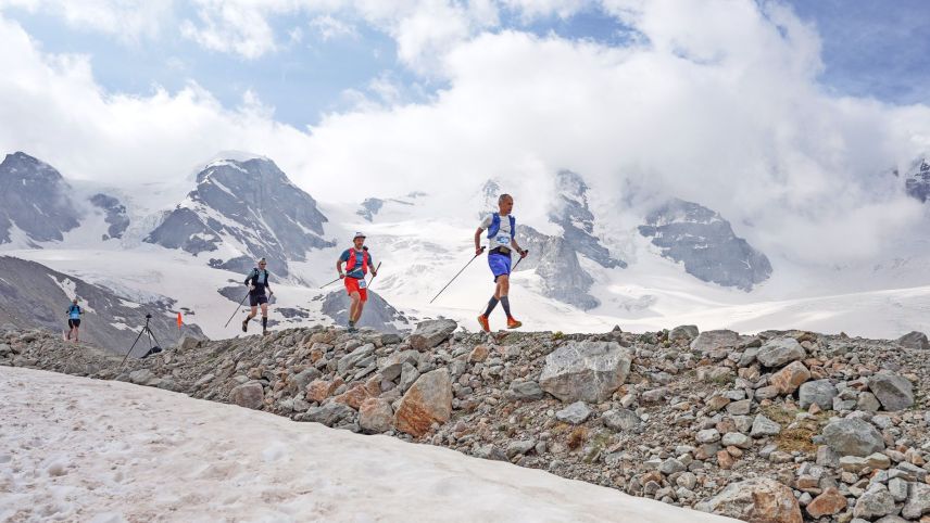 Knapp 2600 Höhenmeter gab es beim Gletschermarathon zu bezwingen. 
Foto: Bernina Ultraks/Nicole Maag
