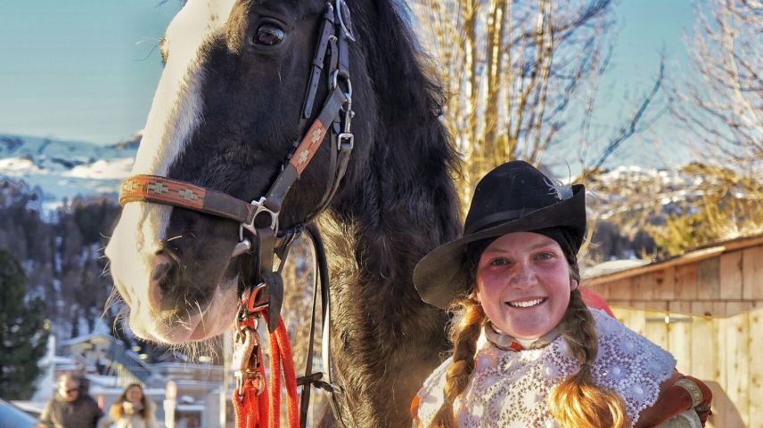 Die Vorreiterin führte die Gruppe an.