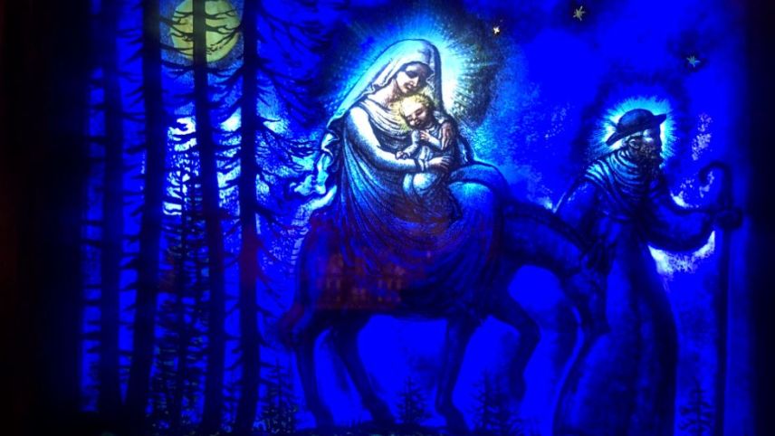 Kapelle Regina Pacis, Suvretta, «Die Flucht nach Ägypten», Ernst Rinderspacher			Fotos: Sabrina von Elten