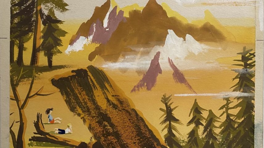 Sommer bei Heidi von Leonard Weisgard, USA, 1946. Illustration: Heidi-Archiv Zürich, Heidiseum Stiftung