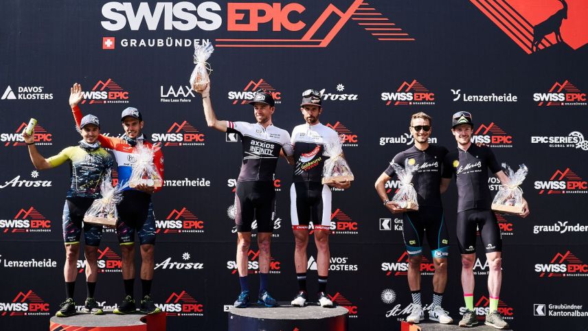Fadri Barandun und Vinzent Dorn sichern sich den 3. Rang in der Schlussetappe des diesjährigen Swiss Epic (Foto: Swiss Epic 2021).