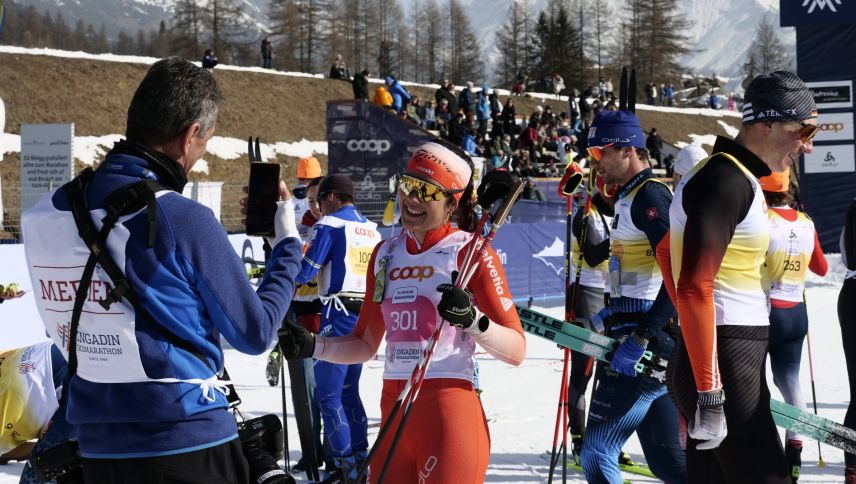 Auch wenn Giuliana Werro den Sieg hauchdünn verpasste, hatte sie im Ziel wieder ein Lachen auf dem Gesicht. Foto: Jon Duschletta