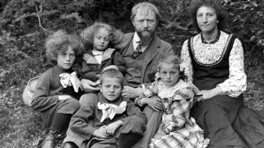 Ils Giacomettis da Stampa – üna famiglia extraordinaria (da schnestra): Alberto, Bruno, Diego, Giovanni, Ottilia ed Annetta (fotografia: mad)