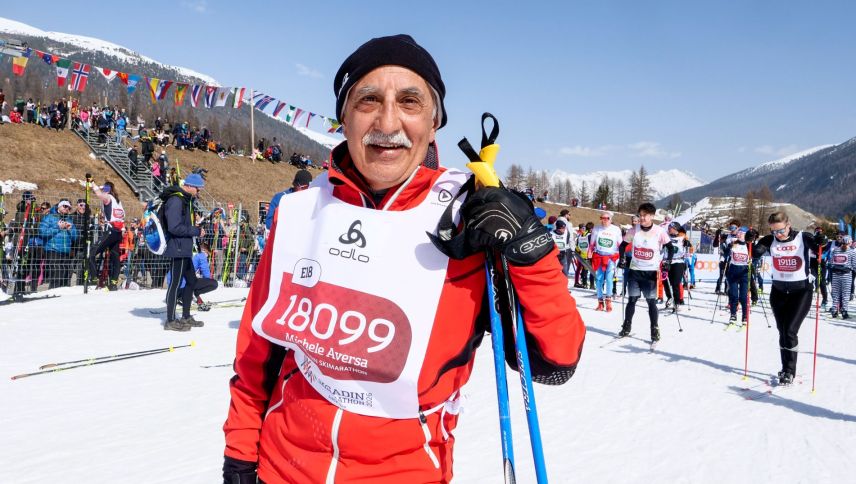 Ein zufriedener Michele Aversa aus Vicosoprano. "Stellenweise war die Loipe schon etwas weich. Wäre ich letztes Jahr so gut in Form gewesen wie heuer, ..." Foto: Jon Duschletta