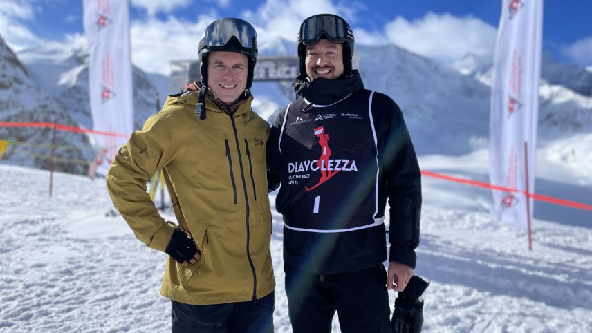 Nevin Galmarini und Nils Nussio gutgelaunt beim Start.  Foto: Fadrina Hofmann