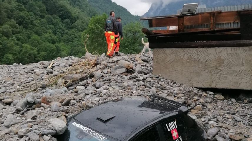 Bilder der Zerstörung in der Valle di Maggia. Foto: z.Vfg.