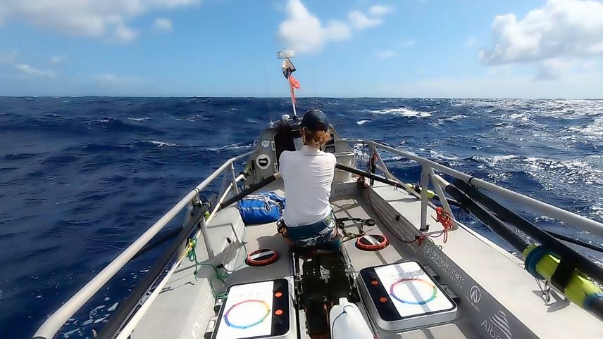 Mit jedem Ruderschlag konnte sich Gabi Schenkel auf ihrer Reise von den Kanaren bis in die Karibik selbst besser kennenlernen. Fotos: Stefanie Wick Widmer, z. Vfg