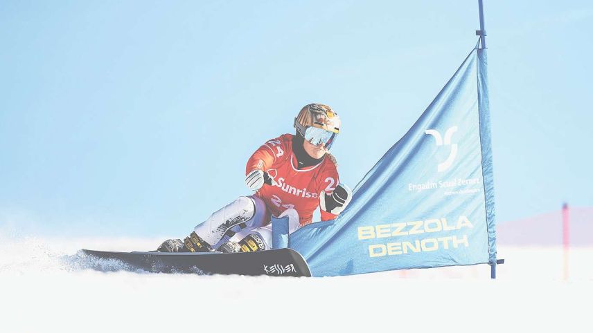 Julie Zogg hofft, am Samstag bei der siebten Austragung des Snowboard Weltcups Scuol aufs Podest zu fahren. Foto: Dominik Täuber