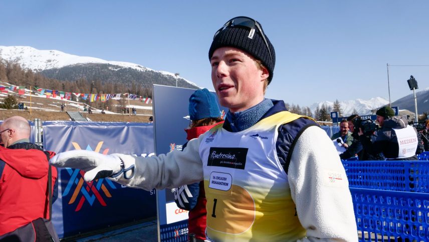 Wurde seiner Favoritenrolle gerecht: Der Norweger Einar Hedegart, Sieger des 56. Engadin Skimarathon. Foto: Hon Durschletta