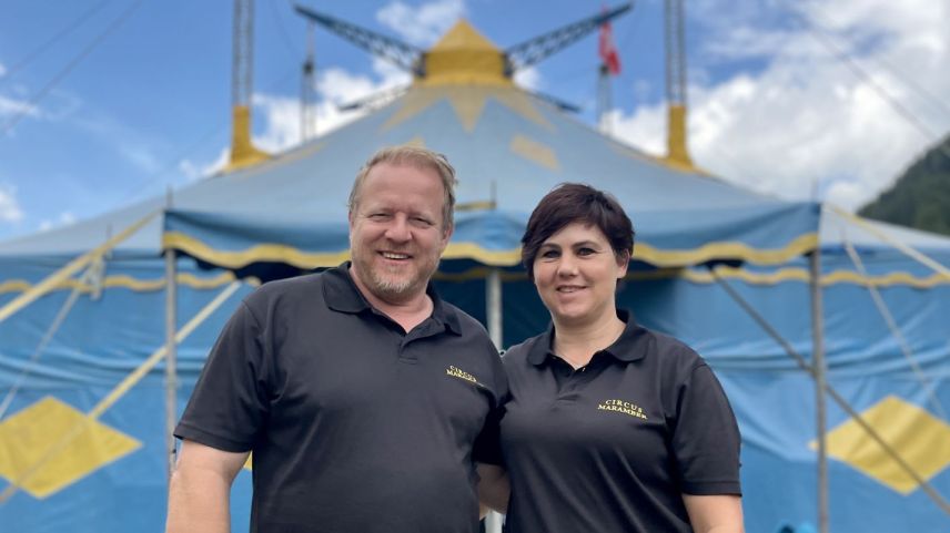 Die Zirkusinhaber Marco und Ramona Berger. Foto: Fadrina Hofmann