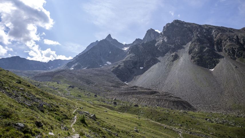 Ein Paradebeispiel eines Blockgletschers. Foto: Mayk Wendt