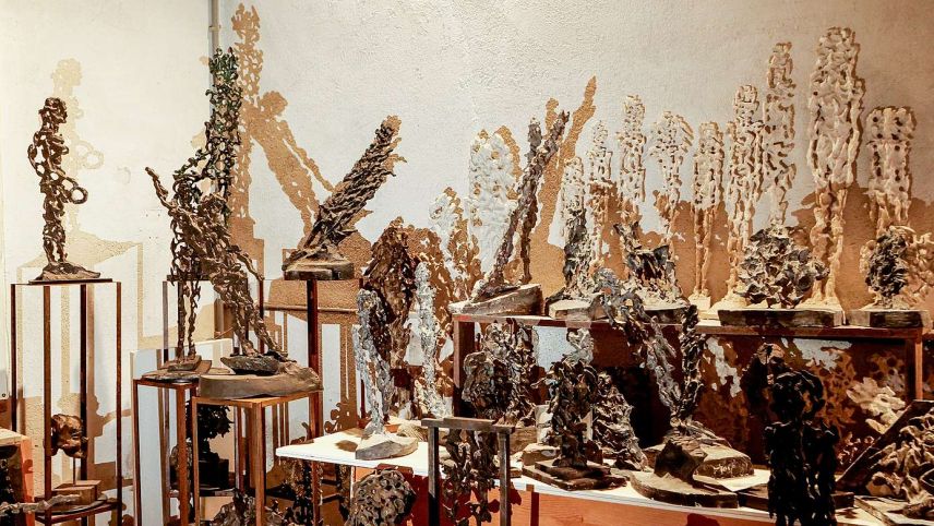 Das Bildhaueratelier von Pedretti in Celerina verströmt den Geist des Künstlers, so, als würde er jeden Augenblick zurückkommen. Foto: Jon Duschletta