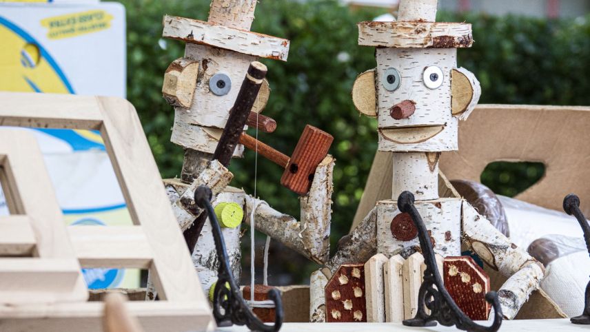 Selbstgemachtes Holzhandwerk.