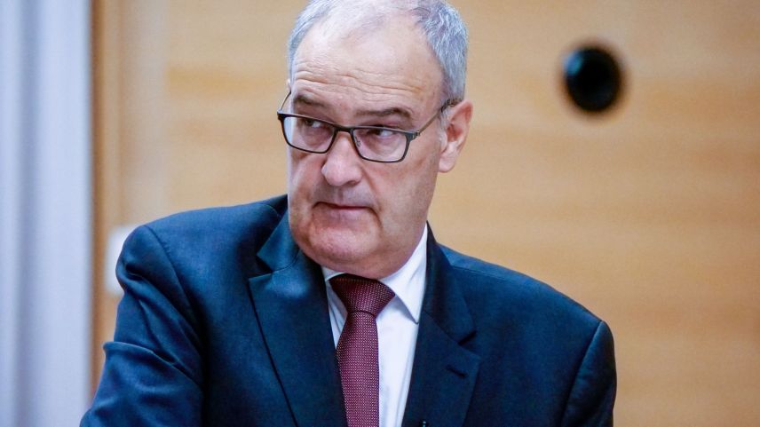 Bundesrat Guy Parmelin während seinen Ausführungen zur Zukunft der Regionalpolitik und NRP 24+ in Chur. Foto: Jon Duschletta