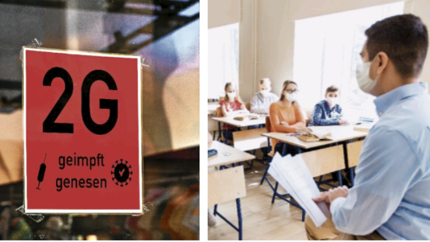 Ab Montag treten schärfere Massnahmen in Kraft: Ungeimpfte haben künftig keinen Zutritt mehr in Restaurants, in den Schulen herrscht wieder Mundschutzpflicht. Foto: shutterstock.com /Michael Bihlmayer, Syda Productions, Lipik Stock Media