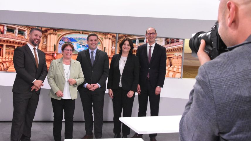 Die künftigen fünf Nationalrätinnen und Nationalräte (Foto: Nicolo Bass).