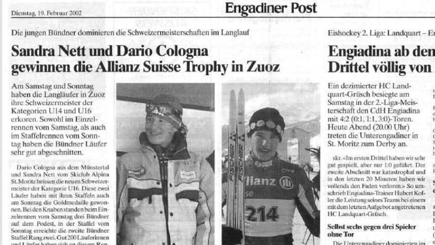 Vor zwanzig Jahren berichtete die EP/PL bereits über den Ausnahmesportler aus der Val Müstair. Foto: EP/PL