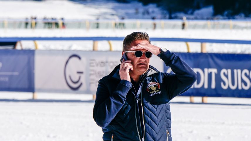 Thomas C. Walther am White Turf. Foto: Jon Duschletta