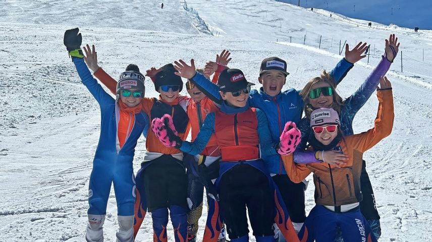 Strahlende Gesichter beim letzten Rennen auf Furtschellas. Foto: Corina Gammeter
