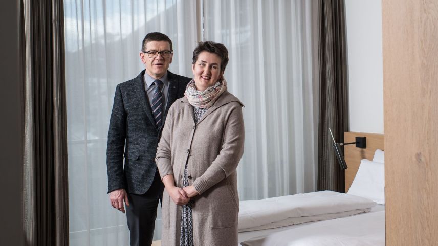 Das Hotelierspaar Kurt und Julia Baumgartner. Foto: Belvedere Hotel Familie