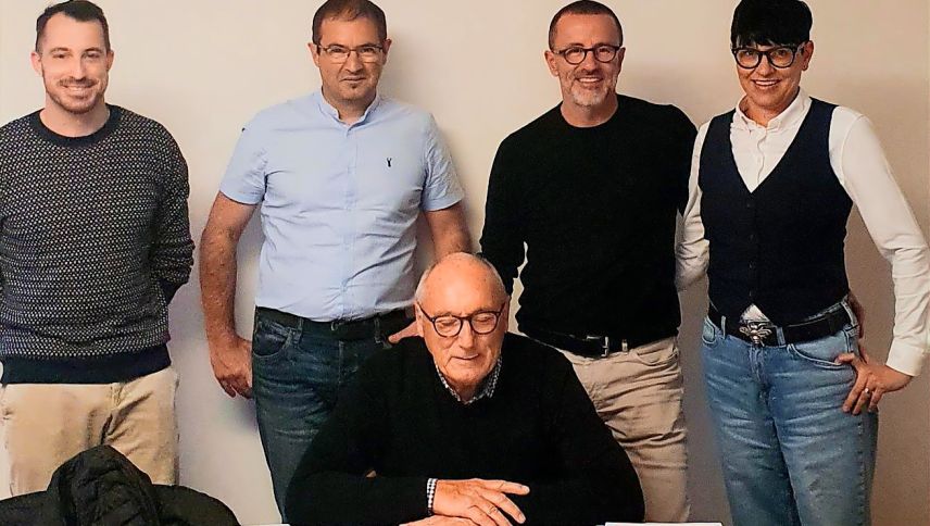 Il cussagl da fundaziun, da schnestra: Il jauer Gianluca Cologna, ils sursilvans Pius Degonda, Armin ed Iris Giossi e dimmez l’engiadinais Not Carl. fotografia: mad