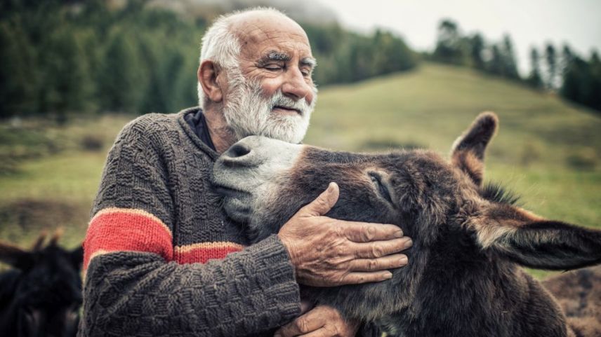Il schofför d’auto da posta ed uster Chasper Mischol da Vnà es üna da las trenta persunalitats engiadinaisas i'l cudesch da Fadrina Hofmann e Mayk Wendt (fotografia: Mayk Wendt)