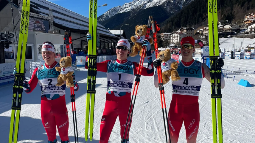Isai Näff aus Sent, rechts im Bild. Foto: Swiss Cross-Country Team