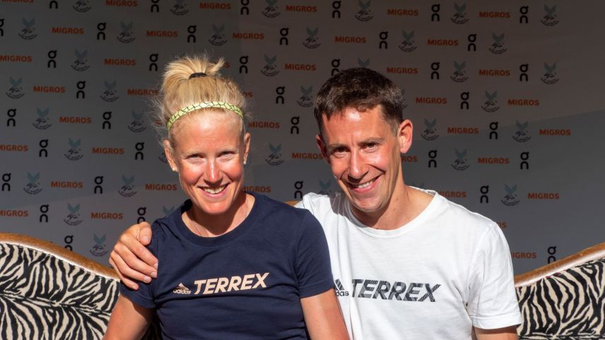 Victoria Kreuzer und Martin Anthamatten gewannen den Free Fall Vertical.
Foto: Daniel Zaugg