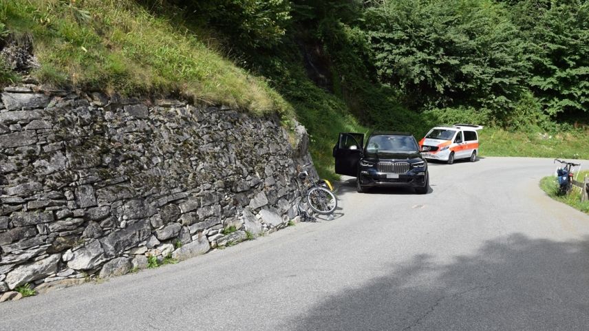 Der Unfallort auf der Talfahrt von Soglio.