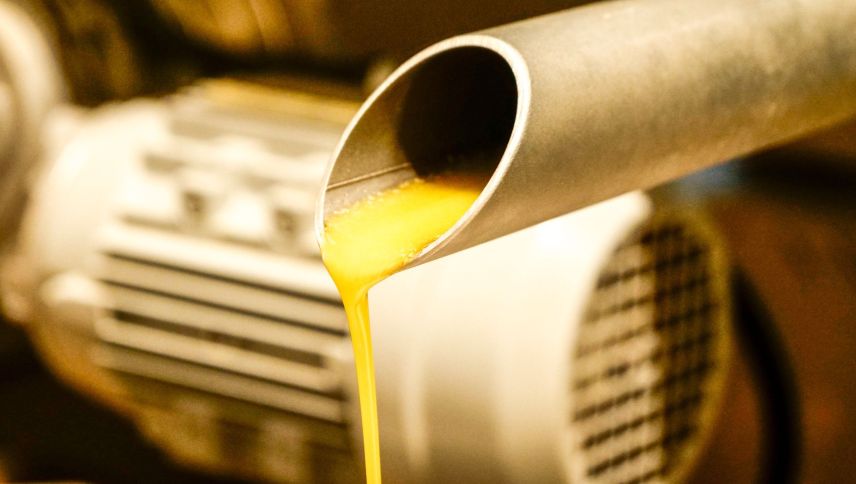 Das flüssige Gold wird gefiltert und als Berg-Bio-Olivenöl in Gebinde abgefüllt.