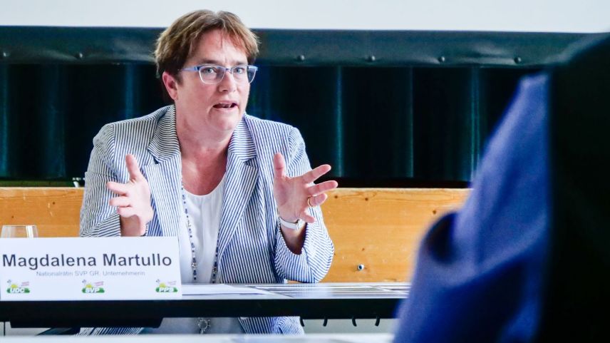 Magdalena Martullo Blocher wehrt sich gegen die Landschaftsverschandelung durch Windkraftpärke. Foto: Jon Duschletta