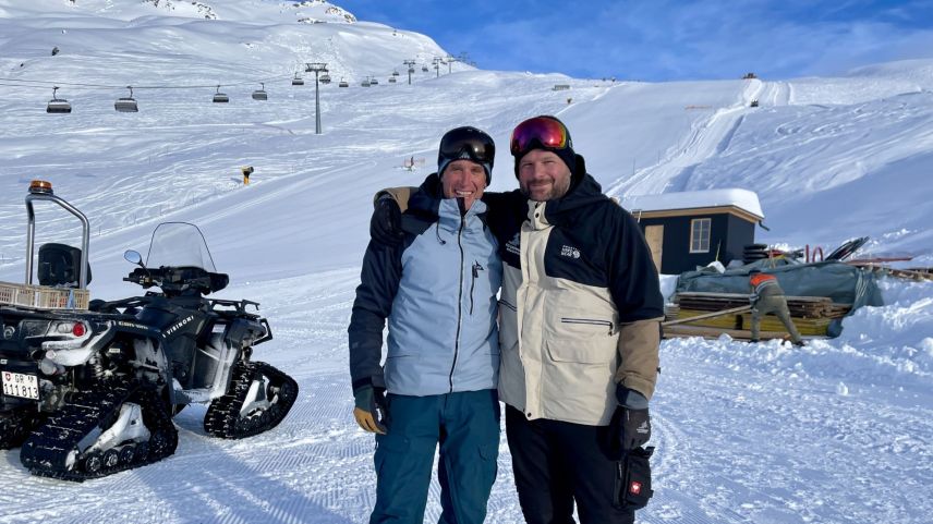 Armon Gisep und Michi Beer sorgen hinter den Kulissen für einen optimalen Snowboard Weltcup. Foto Fadrina Hofmann