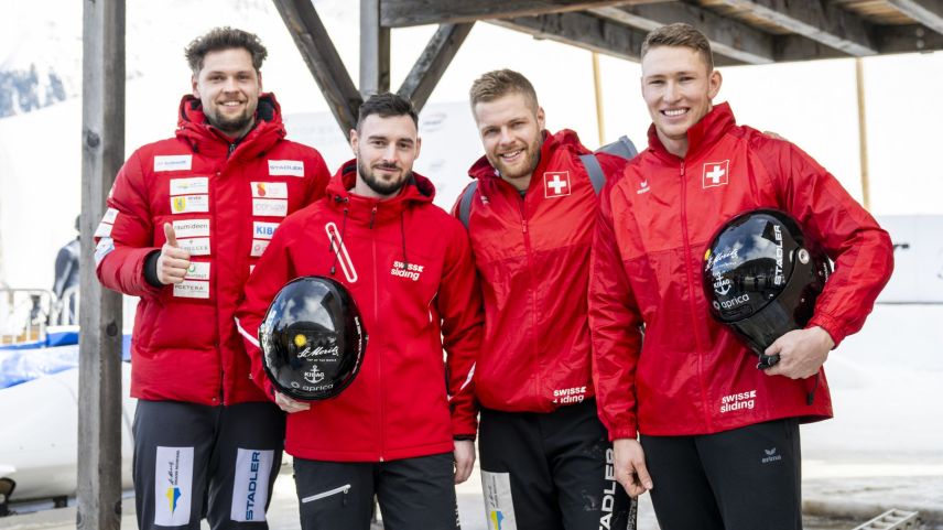 Bobteam Follador v.l.n.r: Luca Rolli, Cédric Follador, Nicola Mariani, Juillard Quentin Fotos: Mayk Wendt
