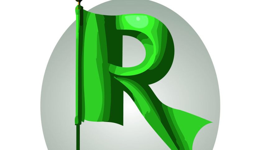 Üna bindera cun ün «R» – üna bindera da la Rumantschia? Uschè vezzess oura üna tala varianta tenor l’intelligenza artifiziala (illustraziun: IA/Adobe Illustrator).