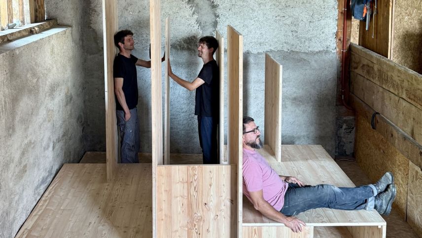 Fabian Gutscher, Ludwig Berger und vorne im Bild Curdin Tones. Foto: Fadrina Hofmann